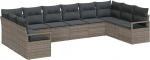 Garten-Sofa-Set aus Poly-Rattan mit modularen Sitzm&ouml;glichkeiten - Schwarz, ideal f&uuml;r Terrassen und gro&szlig;e Feiern Model3355228