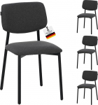 Disaineritoolid A21 - 4 toolist koosnev komplekt, kangakattega polsterdatud, kaasaegsed k&ouml;&ouml;gitoolid seljatoega, s&ouml;&ouml;gituba ja s&ouml;&ouml;gilaud - Hall