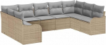 Garten-Sofa-Set mit Kissen 9 tk Beige Poly Rattan Model3345860