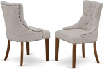 East West Furniture Friona Parsons Luxury s&ouml;&ouml;gitoolid Doeskin Linen Mahagonist jalad 2-st komplektis