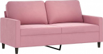 Rosa Samtsofa 2-Sitzer mit Metallgestell - Bequem & Modern f&uuml;r Wohnzimmer - 158x77x80 cm Model359202