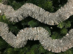 Dmora - Weihnachtsdekoration Lang, Weihnachtsdekor, Weihnachtsornament, Festliche Dekoration, Made in Italy, 1000x8 h8 cm, Silber