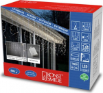 Konstsmide 3739-132 LED J&auml;&auml;purikavalgus kardin valgusanduriga ja 6h ja 9h taimeriga, matt, 80 sooja valget dioodi, patareiga, v&auml;listingimustes (IP44), valge kaabel.