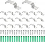 hankekaart 30 St&uuml;ck starre Rohrb&auml;nder passend f&uuml;r 8 x 24 mm Streifen/Kabel, Edelstahl, U-f&ouml;rmige Kabelbandklemme mit 1 Loch f&uuml;r Rohr, Draht, Schnur, Rohrbefestigung