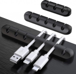 3 St&uuml;ck Kabelhalter-Clips, 3er-Pack Kabel-Management-Kabel-Organizer-Clips, Silikon-Kleber f&uuml;r USB-Ladekabel, Maus, Draht, PC, B&uuml;ro, Zuhause (753-Slot, Schwarz)