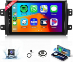 2G + 64G Android Autoradio Suzuki SX4 2006-2013 Fiat Sedici 2005-2014 koos Carplay Android autoga, Rimoody 9-tolline 2.5D puuteekraaniga autoraadio GPS-navigatsiooniga Bluetooth FM RDS WiFi EQ tagumine vaade