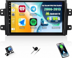 SIXWIN [4+64G] Android 13 autoraadio koos CarPlay/Android Car/Mirror Linkiga Suzuki SX4/Fiat Sedici 2006-2013.9-tolline HD puuteekraan toetab WiFi GPS Bluetooth 5.0 FM/RDS 32EQ