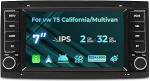 Autoraadio VW T5 California/Multivan 2003-2012, 7-tolline raadio stereos&uuml;steem 2G+32G peaosa traadita Carplay/Android auto, Bluetooth, WiFi, GPS, Navi, FM RDS SWC (DAB+ valikuline).