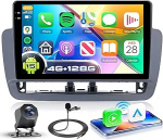 4G + 128G autoraadio Android 15 jaoks Seat Ibiza 2012-2015, 9-tolline HD puuteekraan koos juhtmevaba Carplay Android autoga, autoraadio GPS Wi-Fi USB Bluetooth FM RDS raadio tagasip&ouml;&ouml;rdumiskaameraga