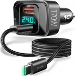 170W Autoladeger&auml;t USB C Schnellladung f&uuml;r iPhone 16 Pro Max, PD3.1 140W+PD30W USBC Autoladeger&auml;t USB C Typ Schnellladung f&uuml;r iPhone 15 Pro Max Laptop MacBook iPad Samsung Galaxy S24