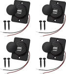 Pakett 4 autolaadija 2 USB-pordi adapter 12 V - 24 V pistikupesa auto topelt USB-pordi laadimisseade LED-iga mootorratta auto paadi ATV UTV mootorsaanide matkaautode jaoks