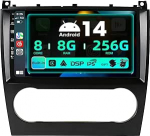 SXAUTO &brvbar;8G+256G &brvbar; Android 12 IPS Autoradio Benz C-klassile W203 W209 C180 C200 CL203 C209 (2004-2007) - Sisseehitatud Carplay/Android auto - Kaamera + mikrofon - DAB SWC WiFi Fast Boot 360-CAM - 2200 Din 9-tolline