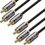 J&D RCA kaabel Video Audio AV Y Splitter kaabel kuldne 3 RCA mees 3 RCA mees Stereo Audio kaabel 7,6 m