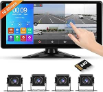 Hodozzy tagurduskaamera koos kaabliga, 4 kaamera s&uuml;steem 10,36-tollise IPS Bluetooth puuteekraaniga, 1080P DVR 4 jagatud monitor, USB / SD-kaardiga, IP69 veekindel &ouml;&ouml;n&auml;gemine veoautodele, RV traktoritele,