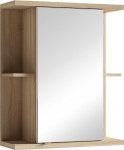 byLIVING Nebraska / Sonoma Oak Effect Light Brown Bathroom Cabinet with Mirror Door / 1 Door Mirror Wall Cabinet / Bathroom Mirror / Lots of Storage Space / W 60 x H 70 x D 25 cm