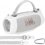 Lebakort Silikoonist kandekott JBL Charge 6 kaasaskantavale k&otilde;larile koos &otilde;larihmade ja m&auml;girihmaga (valge)