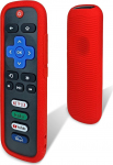 Roku kaugjuhtimispuldi &uuml;mbris - keskkonnas&otilde;bralik silikoonist materjal, kukkumiskindel, tolmukindel, pestav, &uuml;hildub enamiku Roku h&auml;&auml;lpuldi mudelitega, Roku TV kaugjuhtimispuldi &uuml;mbris (punane)