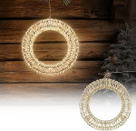 ECD Germany LED j&otilde;ulukirme, l&auml;bim&otilde;&otilde;t 38 cm, 480 sooja valge mikro LED-iga ja taimeri, IP44 veekindel sise/v&auml;ljas, 3D metallist p&auml;rg, LED valgustus, rippuv p&auml;rg, valguskirme, uksekirme,