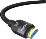 8K HDMI kaabel 2.1, (7680 x 4320P, 8K/60Hz, 4K/120Hz, 2K/144Hz, 1080P/240Hz), HDTV liides, kiire 48Gbp HD kaabel, mis &uuml;hildub TV/PS/Computer/Projektor/Video/Game, must (5 meetrit)