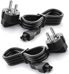 Pack of 2 3 m EU toiteallika pistik, s&uuml;learvuti toitejuhe 3-pin 250 V 10 A &uuml;hildub Dell, HP, Acer, Asus s&uuml;learvuti laadijaga, LG LCD LED Smart TV toitejuhe