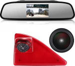 4,3-tolline LCD tahavaatepeegel + 3. piduritulede kaamera piduritulede tagurduskaamera parkimisabi veekindel 170 kraadine parkimiskaamera tagurduss&uuml;steemi asendamine Opel / Vauxhall Movano / Renault jaoks