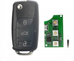 3 nupu Flip kaugjuhtimispult auto v&otilde;tmefoobi VW Volkswagen Passat Polo Skoda Seat Polo Golf Beetle 1J0959753DA 434MHz ID48 jaoks