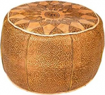 Marrakesch Orient & Mediterran Interior Oriental Seat Cushion Pouf Leather Balm 40 cm