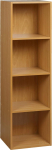URBNLIVING 1, 2, 3, 4 Board Beech Wood Shelf, Bookcase, Storage Unit, 4 Tier