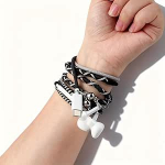 URIZONS Juhtmega k&otilde;rvaklapid USB-C mikrofoniga [Armband Design] | Sport k&otilde;rvaklapid, mis on kantavad kui randmepael, punutud kaabel ja magnetiline sulgemine | &Uuml;hildub iPhone 14/15/16/17, muusika (12#)