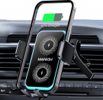 MANKIW Handyhalterung Auto mit Ladefunktion, 15W Induktive Ladestation Auto Wireless Charger, 360&deg; Drehung & RGB-Beleuchtung, kompatibel mit iPhone 17/16/15/14/13/12,Galaxy S25/S24/S23 Ultra