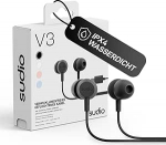 sudio V3 Essential juhtmega k&otilde;rvaklapid koos kaabliga, USB-C &uuml;hendusega k&otilde;rvaklapid, punutud, kaabli purunemiskindel disain, integreeritud mikrofon, IPX4 veekindel, mustad