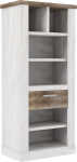 Forte Duro 1 Drawer Shelf, Composite Wood, Pine White Combined with Antique Oak, 41.3 x 71.4 x 160.4 cm
