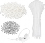 hankimise kaart 240tk 1.2" kaabli sidemete sadula t&uuml;&uuml;pi kinnitused koos 6" kaabli sidemete ja M5 keermestuskruvidega, juhtmete korraldaja hoidja klambrite komplekt, valge