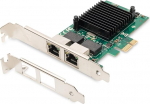 DIGITUS IO kaart - PCIe - RJ45 v&otilde;rgukaart - 2-portiline - Gigabit Ethernet - 1Gbps - PCI-Express