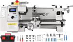 VEVOR Mini-Drehmaschine aus Metall, 20,3 x 35,6 cm, 600 W, Gusseisen, Pr&auml;zisionsdrehmaschine mit variabler Geschwindigkeit, inkl. Zubeh&ouml;r-Set und Werkzeug-Set