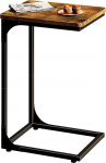 QEEIG C Tisch Beistelltisch Wohnzimmer C-Form Couch Tablett Beistelltisch Bauernhaus Rustikales Braun (017-30BN-1)