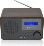 Roadstar HRA-700D+/WD kaasaskantav raadio Vintage Digital Dab/Dab+/FM t&ouml;&ouml;tab v&otilde;rgu v&otilde;i patareidega, k&otilde;rvaklapipesa, retro raadio koju ja k&ouml;&ouml;ki, &auml;ratuskell kahekordse &auml;ratusega, puit