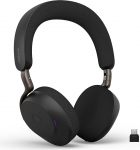 Jabra Evolve3 75 juhtmevaba Bluetooth-kuuldeaparaat mikrofoniga kontorisse, USB-C, AI h&auml;&auml;lk&otilde;ne, t&auml;iustatud aktiivne m&uuml;rasummutus, 22h aku, MS Teams sertifikaat, must