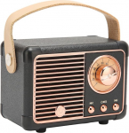 CCYLEZ Retro Bluetooth k&otilde;lar, k&otilde;lar BT 5.0, HiFi Stereo Sound Effect, v&auml;ike, kerge, Vintage Decor, Cute Old Fashion Style koju, reisile, v&auml;ljas (must)