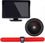 Transporter 4,3-tolline TFT LCD monitor + pidurituled tagantvaate kaamera HD 1280 x 720 Pixel veekindel tagurduss&uuml;steem VW T5 Multivan Caravelle High Roof / T6 koos k&otilde;rge katusega / T5 Camper / Lupo 6X /