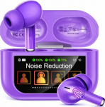 ZZU Kabellose Ohrh&ouml;rer mit Bluetooth 5.4, Smart Touchscreen, ENC Noise Cancelling, 48H Spielzeit, HiFi Stereo, 5 EQ Modi, f&uuml;r iPhone und Android, Lila