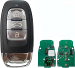 Audi A4l A3 A4 A5 A5 A6 A8 Quattro Q5 Q7 A6 A8 PCF7945 Chip 433Mhz 8T0959754C Remote Key Shell Case HU66 Fob asendamine auto Smart Key Shell 3 nuppu