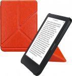 kwmobile kaitsekott Kobo Clara BW/Clara Colour/Tolino Shine (5) / Shine Colour Case - Kunstnahast &uuml;mbris - eReader Flip Case automaatse puhkefunktsiooniga - kate koos alusega - oranž