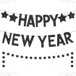Head uut aastat banner Real Black Glitter - No DIY - Black Circle Garland - New Year's Eve Party Banner - New Year's Eve Party Supplies 2020 - Happy New Year Party Decorations 2020 - NYE Decorations
