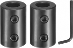 sourcing map 2 Pieces Shaft Coupler, 5/16" Bore, 5/8" OD, 1" Length, Black Oxidized Steel, Rigid Coupling with Hex Wrench for 3D Printer, Motorcycle (2
