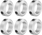 sourcing map 6-teiliges Schraubenbund-Set, 30 mm Bohrung, Schaftmanschetten aus Aluminiumlegierung, 46 mm Au&szlig;endurchmesser, 15 mm Breite, Achsmanschette f&uuml;r Linearstangenwellenf&uuml;hrung