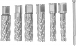 Ring Cutter Set, 7 Pieces, 3 Flute Mag Drill Bit Set and Carbide Steel Core Drill Bit Set for Metal, Magnetic Drill Bit with Plastic Box for Magnetic Drill, Easy