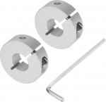 sourcing map Single Part Wave Collar Set for 12mm Shank, One Piece, 2 Clamping Collars, 30mm OD, 10mm Thickness, Aluminum Alloy Clamping Collar with M4 Adjusting Screws and a