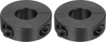hankimise kaart 2 x Double Split Shank Collars 15mm Bore Kaheosaline kinnitusr&otilde;ngas 35mm OD 12mm paksus Carbon Steel Lock Collar Clamp koos komplektkruvidega (must oksiid)