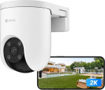 EZVIZ 2K PoE v&auml;livalvekaamera, 360&deg; PTZ v&auml;likaamera, auto j&auml;lgimine, AI tuvastamine, 20 m v&auml;rviline &ouml;&ouml;n&auml;gemine, ilmastikukindel, kahesuunaline heli, lihtne paigaldus, &uuml;hildub Alexaga, H8c PoE